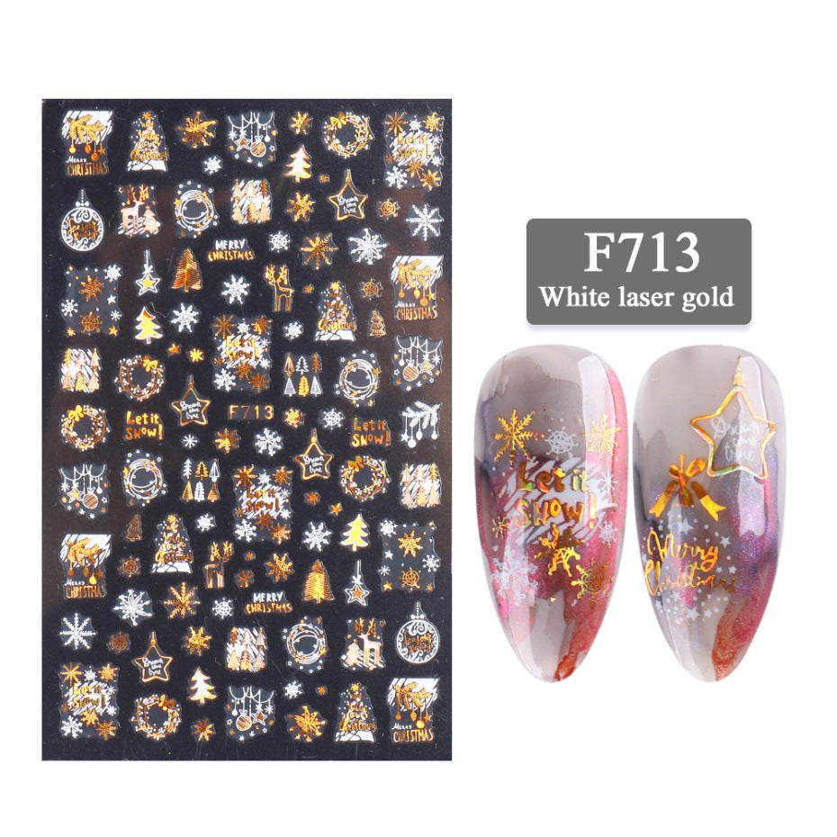 New Nail Stickers 3D Christmas Series Two-color Golden Laser Snowflake Thin Stickers Nail Art Design Nail Art Stickers New Nail Stickers 3D Christmas Series Two-color Golden Laser Snowflake Thin Stickers Nail Art Design Nail Art Stickers